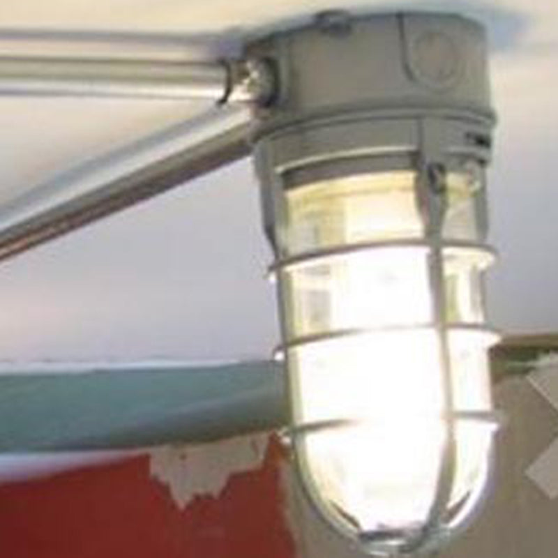 Zeitgenössische industrielle wasserdichte Aluminiumlegierung Glaszylinderkäfig 1-Licht Halbeinbau-Deckenleuchte für Außenbereich Terrasse 