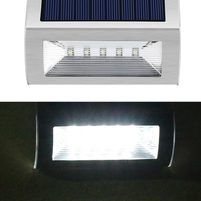 Moderne Einfachheit Solar Wasserdicht Edelstahl PC Rechteckige LED Wandleuchte Lampe Für Außenbereich Terrasse 