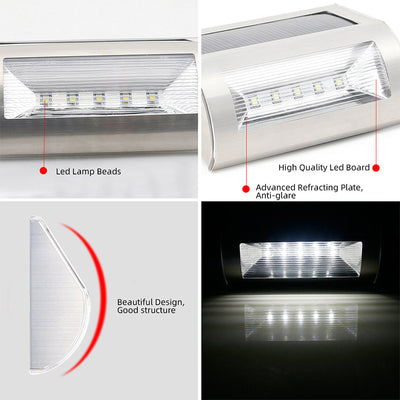 Moderne Einfachheit Solar Wasserdicht Edelstahl PC Rechteckige LED Wandleuchte Lampe Für Außenbereich Terrasse 