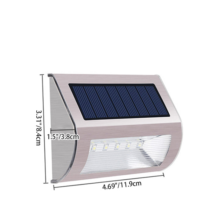 Lámpara de Aplique de Pared LED Rectangular de PC de Acero Inoxidable Impermeable Solar de Simplicidad Moderna para Patio Exterior 