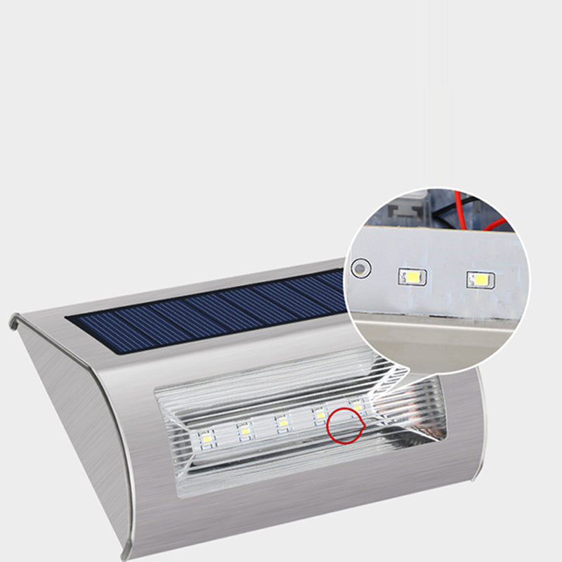 Moderne Einfachheit Solar Wasserdicht Edelstahl PC Rechteckige LED Wandleuchte Lampe Für Außenbereich Terrasse 