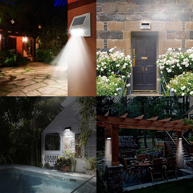 Moderne Einfachheit Solar Wasserdicht Edelstahl PC Rechteckige LED Wandleuchte Lampe Für Außenbereich Terrasse 