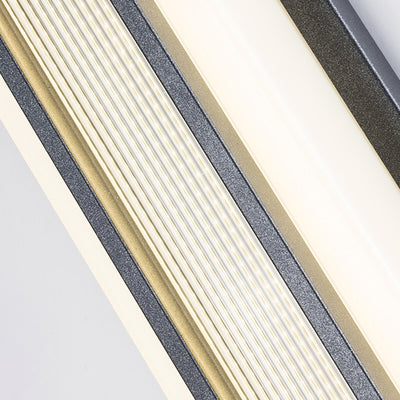 مصباح حائط LED بمستشعر حركة مستطيل من الفولاذ المقاوم للصدأ والأكريليك مقاوم للماء بالطاقة الشمسية الصينية التقليدية للفناء الخارجي 