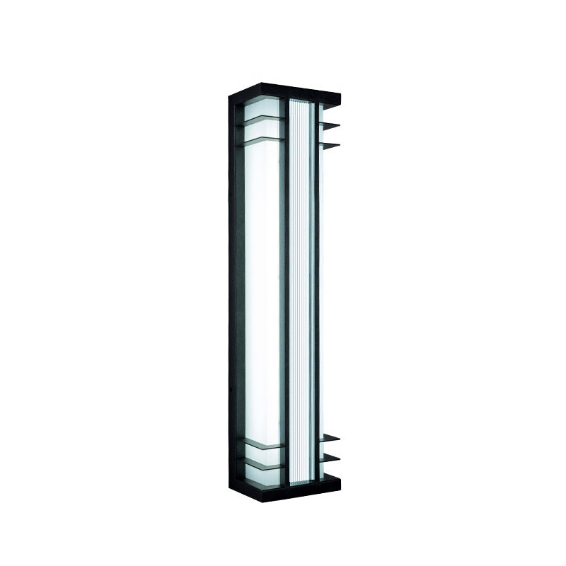 Traditionelle chinesische Solar-Wasserdichte Edelstahl-Acryl-Rechteckige Bewegungsmelder-LED-Wandleuchte für Außenbereich Patio 
