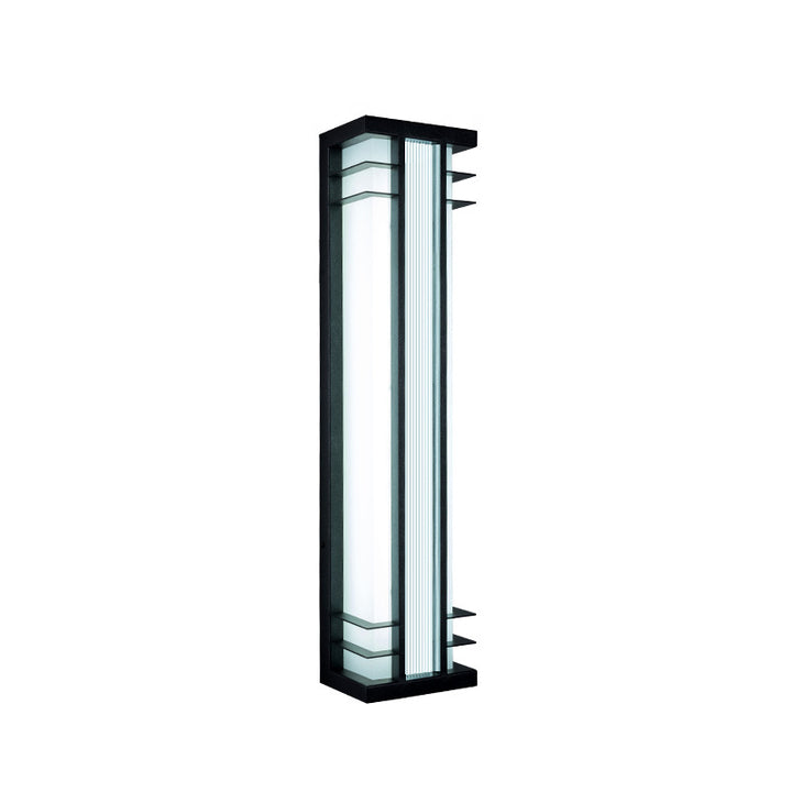 Traditionelle chinesische Solar-Wasserdichte Edelstahl-Acryl-Rechteckige Bewegungsmelder-LED-Wandleuchte für Außenbereich Patio 