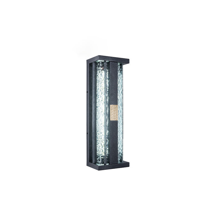 Applique Murale LED avec Capteur de Mouvement en Acier Inoxydable Étanche Traditionnel de Luxe Solaire Acrylique Cuivre Rectangulaire pour Patio Extérieur 