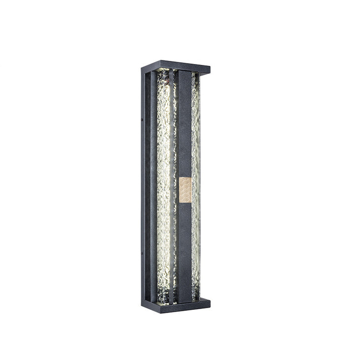 Applique Murale LED avec Capteur de Mouvement en Acier Inoxydable Étanche Traditionnel de Luxe Solaire Acrylique Cuivre Rectangulaire pour Patio Extérieur 