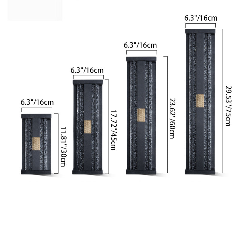مصباح حائط LED بمستشعر حركة مستطيل من الفولاذ المقاوم للصدأ الأكريليك والنحاس المقاوم للماء بالطاقة الشمسية الفاخرة التقليدية للباحة الخارجية 