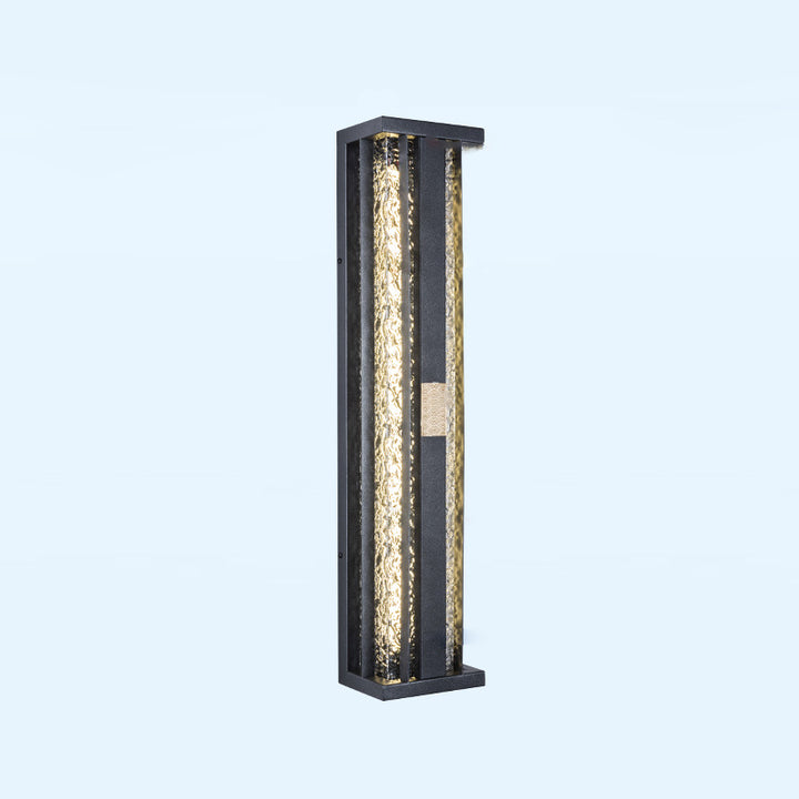 Applique Murale LED avec Capteur de Mouvement en Acier Inoxydable Étanche Traditionnel de Luxe Solaire Acrylique Cuivre Rectangulaire pour Patio Extérieur 
