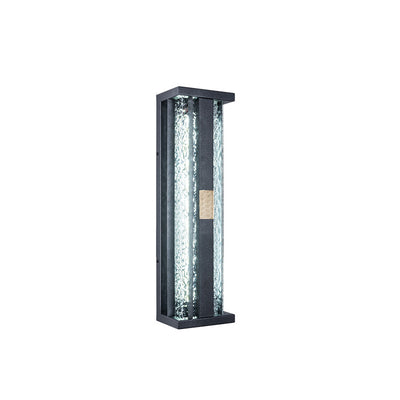 مصباح حائط LED بمستشعر حركة مستطيل من الفولاذ المقاوم للصدأ الأكريليك والنحاس المقاوم للماء بالطاقة الشمسية الفاخرة التقليدية للباحة الخارجية 