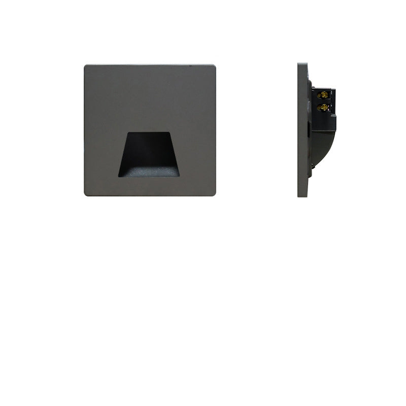 Moderne minimalistische wasserdichte Wandleuchte aus Aluminiumlegierung und Stahl mit quadratischem LED-Einbaustrahler für den Flur 