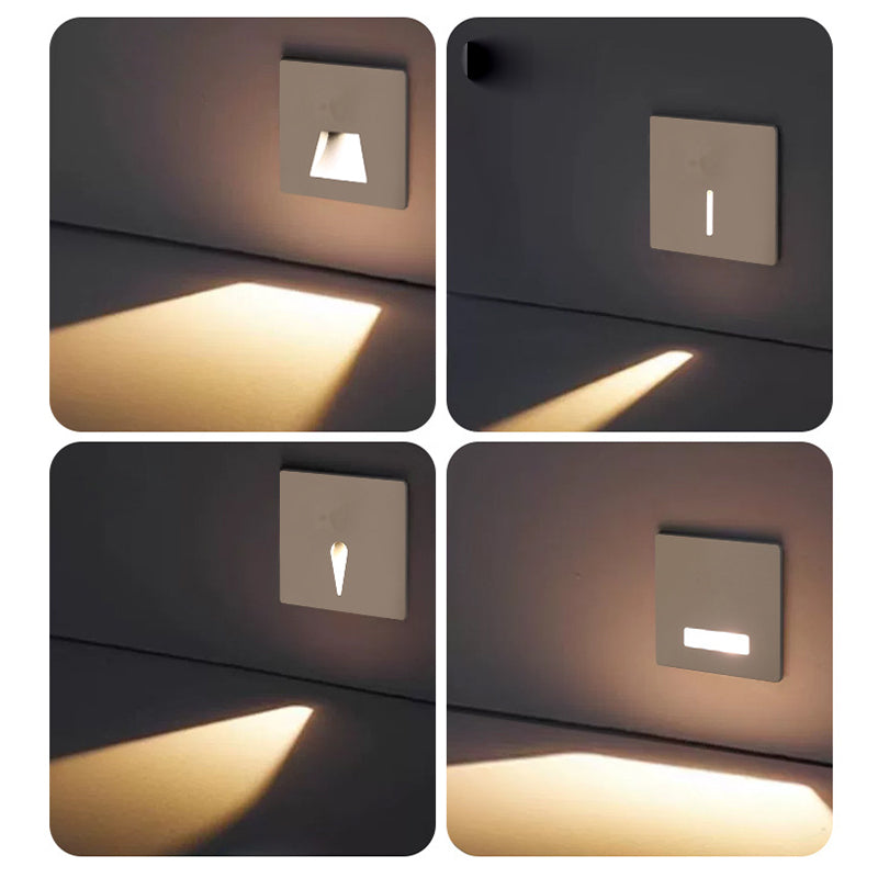 مصباح حائط LED مربع مدمج مقاوم للماء مصنوع من سبائك الألومنيوم والصلب بتصميم عصري بسيط للممرات 