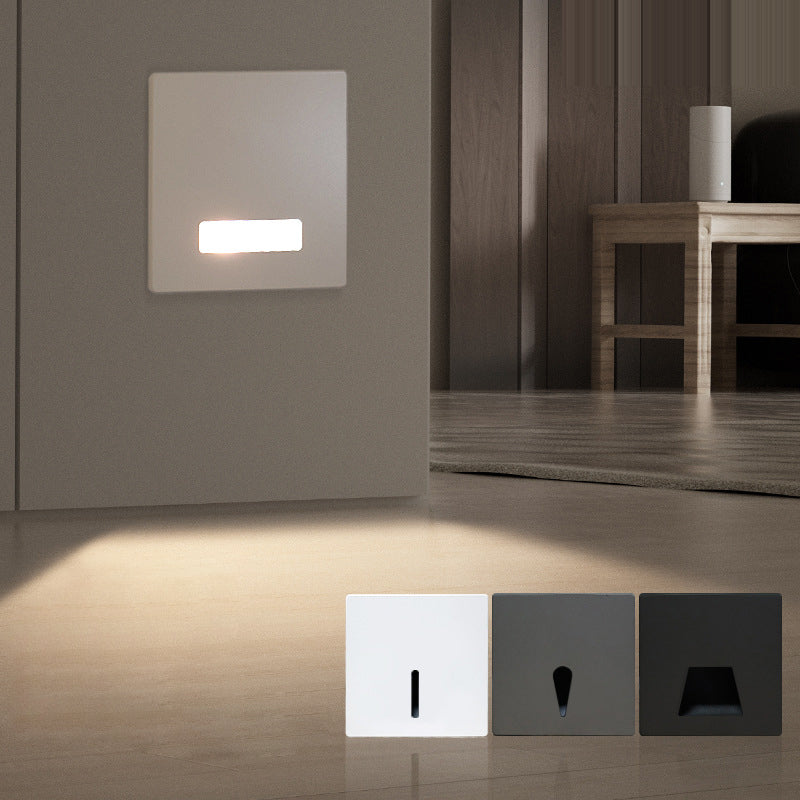 مصباح حائط LED مربع مدمج مقاوم للماء مصنوع من سبائك الألومنيوم والصلب بتصميم عصري بسيط للممرات 