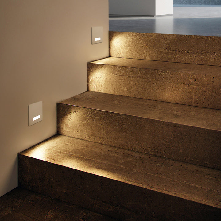 Moderne minimalistische wasserdichte Wandleuchte aus Aluminiumlegierung und Stahl mit quadratischem LED-Einbaustrahler für den Flur 