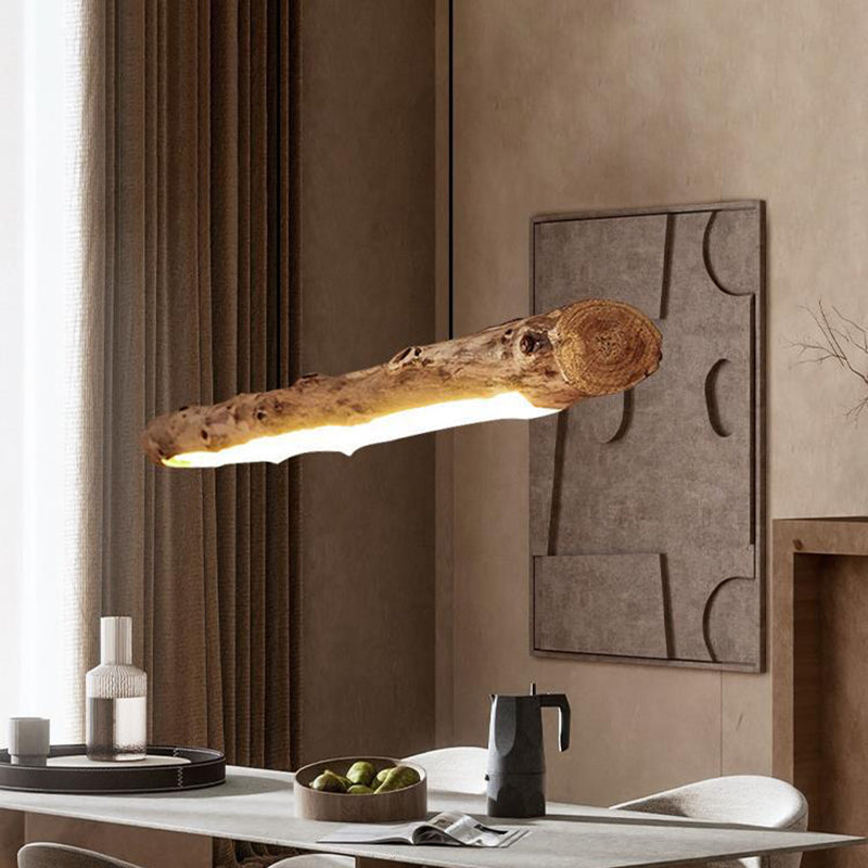 Traditionelle Bauernhaus Holz Acryl Streifen LED Kronleuchter Insel Licht Für Esszimmer 