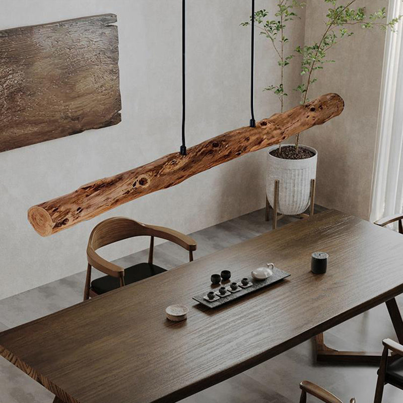 Traditionelle Bauernhaus Holz Acryl Streifen LED Kronleuchter Insel Licht Für Esszimmer 