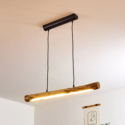 Traditionelle Bauernhaus Holz Acryl Streifen LED Kronleuchter Insel Licht Für Esszimmer 