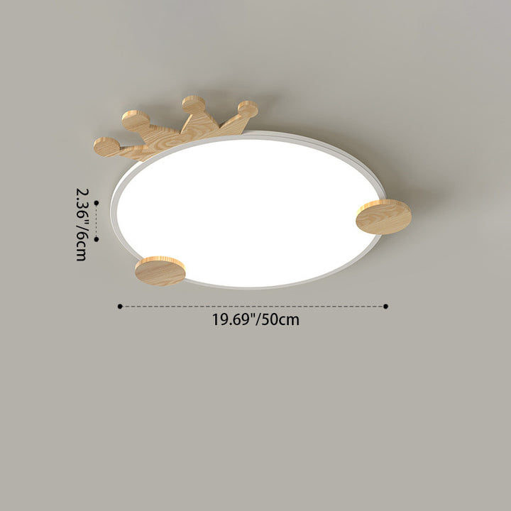 Zeitgenössische kreative Eisen-Aluminium-Acryl-Kinderkrone runde LED-Deckenleuchte für das Schlafzimmer 