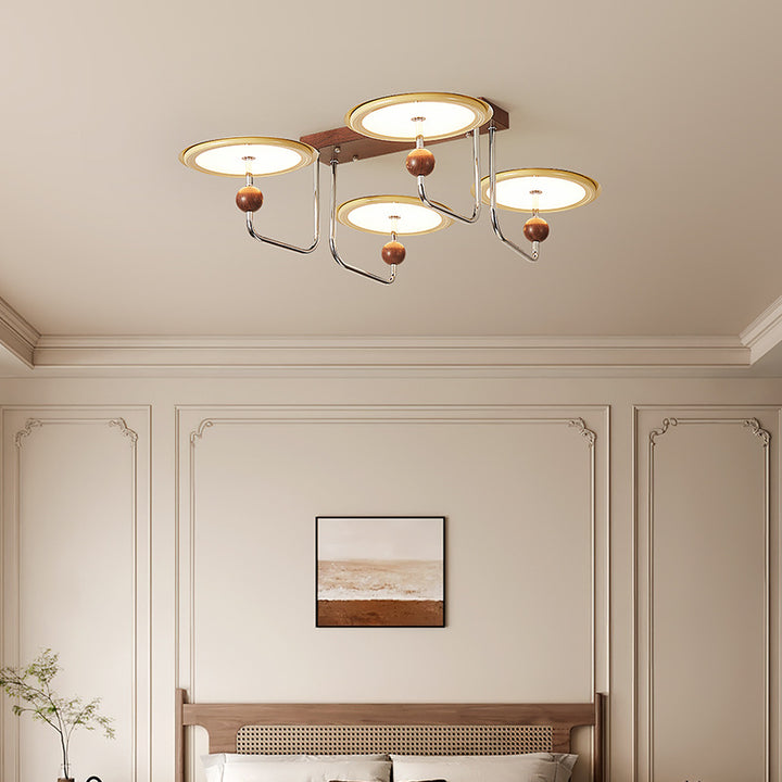 Traditionelle Vintage-Hardware-Acryl-Runde-Fliegende-Untertasse LED-Halbeinbau-Deckenleuchte Für Wohnzimmer 