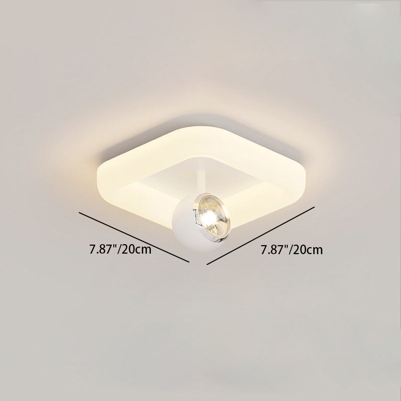 Zeitgenössische nordische Eisen-Acryl-Rundquadrat-Kugel-Spotlight-LED-Deckenleuchte zur halb eingelassenen Montage für den Flur 