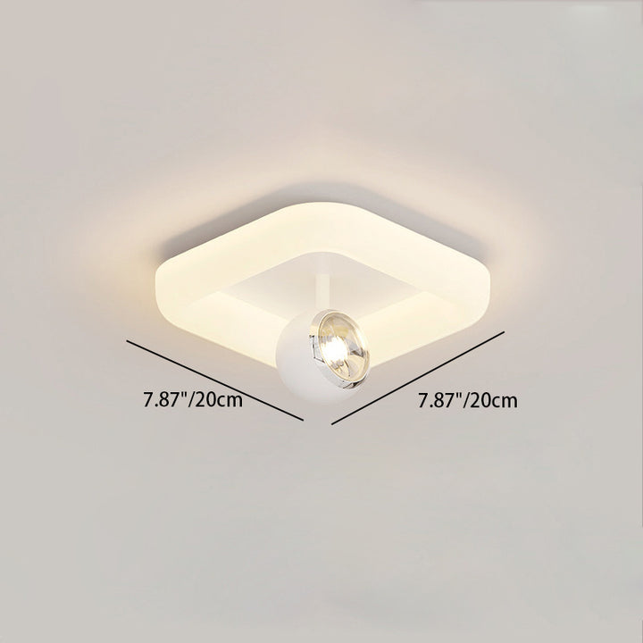 Zeitgenössische nordische Eisen-Acryl-Rundquadrat-Kugel-Spotlight-LED-Deckenleuchte zur halb eingelassenen Montage für den Flur 