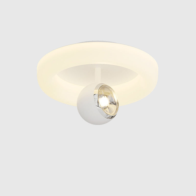 Zeitgenössische nordische Eisen-Acryl-Rundquadrat-Kugel-Spotlight-LED-Deckenleuchte zur halb eingelassenen Montage für den Flur 