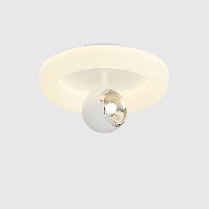 Zeitgenössische nordische Eisen-Acryl-Rundquadrat-Kugel-Spotlight-LED-Deckenleuchte zur halb eingelassenen Montage für den Flur 