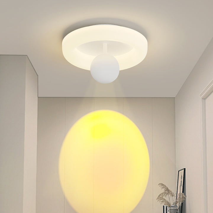 Zeitgenössische nordische Eisen-Acryl-Rundquadrat-Kugel-Spotlight-LED-Deckenleuchte zur halb eingelassenen Montage für den Flur 