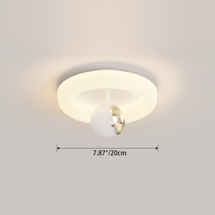 Zeitgenössische nordische Eisen-Acryl-Rundquadrat-Kugel-Spotlight-LED-Deckenleuchte zur halb eingelassenen Montage für den Flur 