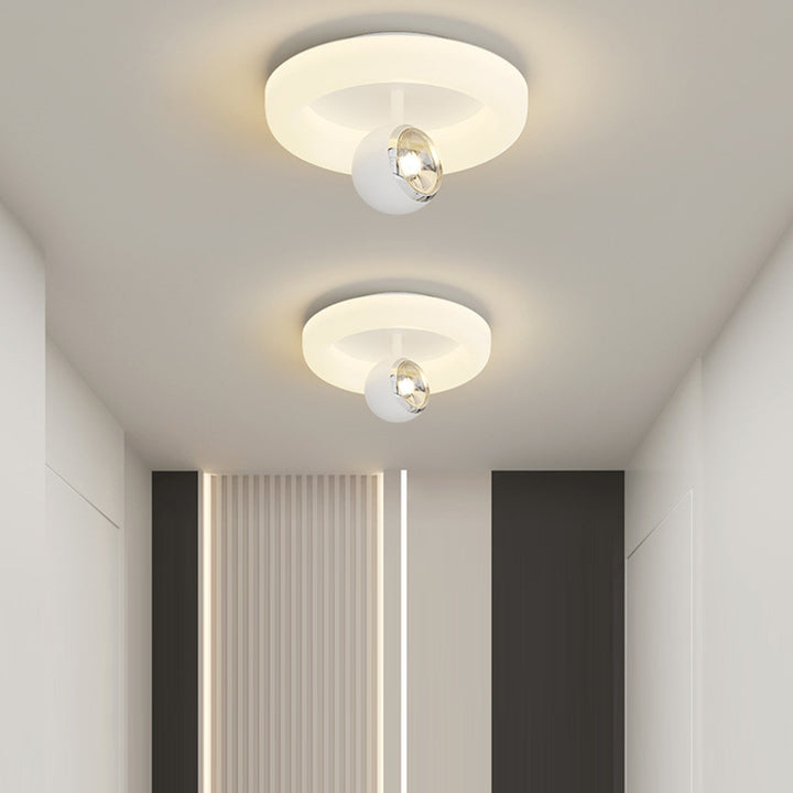 Zeitgenössische nordische Eisen-Acryl-Rundquadrat-Kugel-Spotlight-LED-Deckenleuchte zur halb eingelassenen Montage für den Flur 
