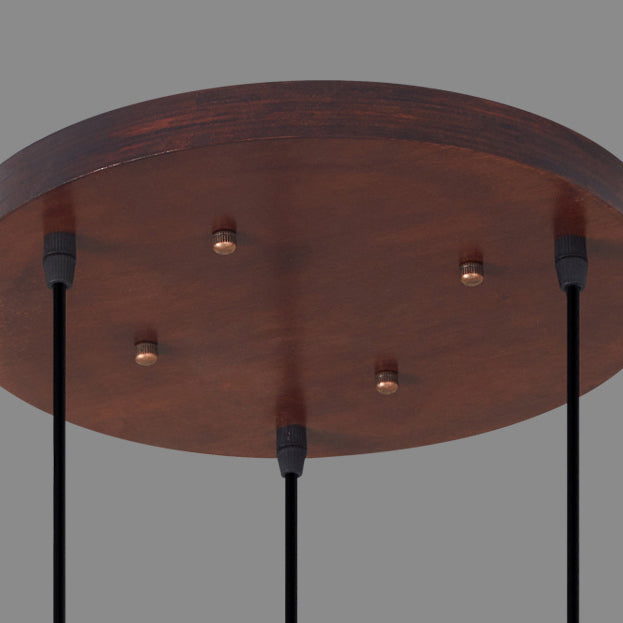 Suspension Luminaire Traditionnel Chinois en Chêne, Alliage de Zinc, Acrylique, Cylindre, Motif 1/3/6 Lumières pour Salle à Manger 