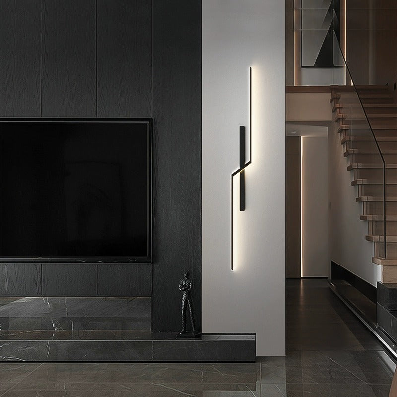 Lámpara de Aplique de Pared LED de Tira Lineal de Silicio de Aluminio Minimalista Moderna para Dormitorio 