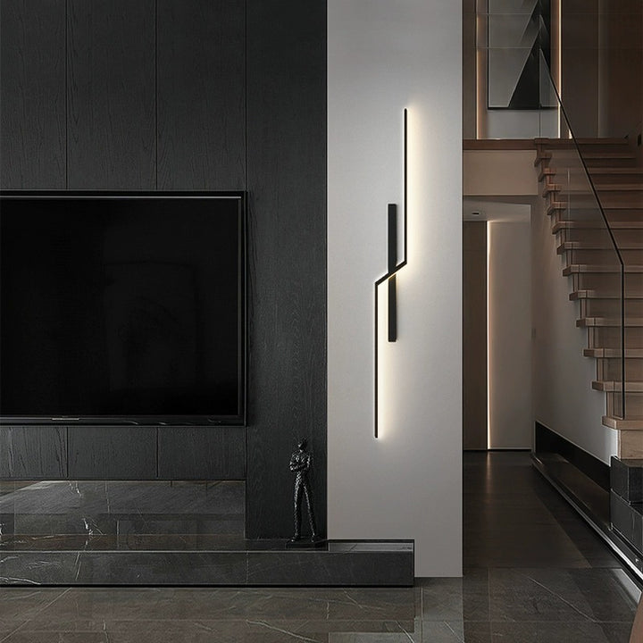 Lámpara de Aplique de Pared LED de Tira Lineal de Silicio de Aluminio Minimalista Moderna para Dormitorio 