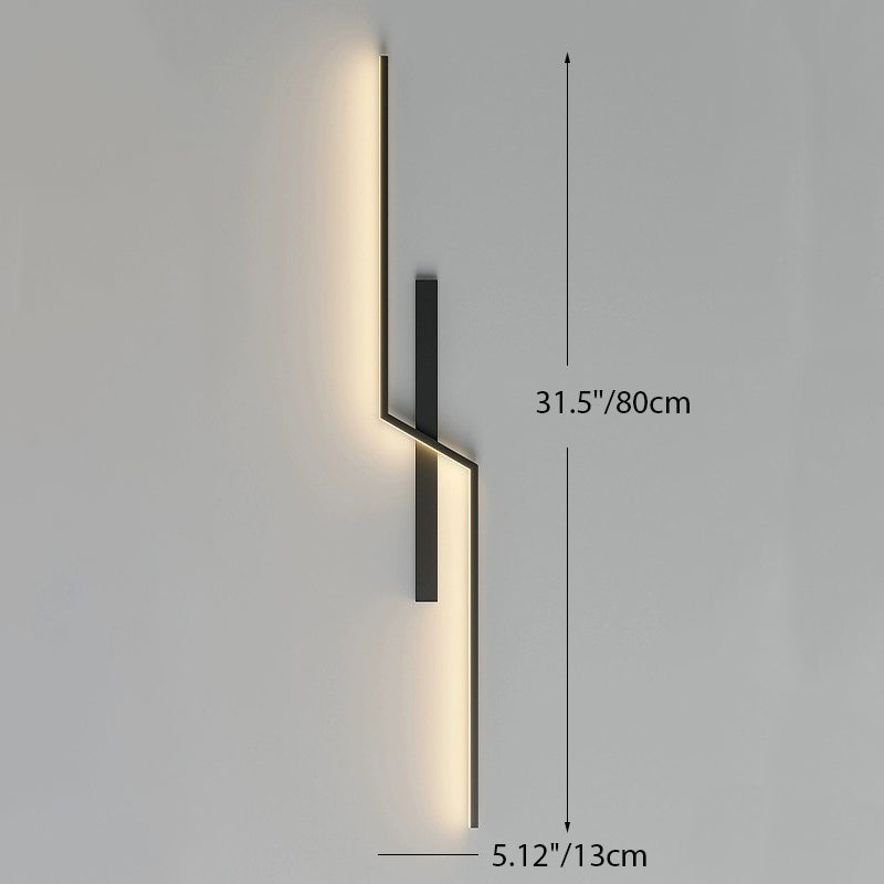 Lámpara de Aplique de Pared LED de Tira Lineal de Silicio de Aluminio Minimalista Moderna para Dormitorio 
