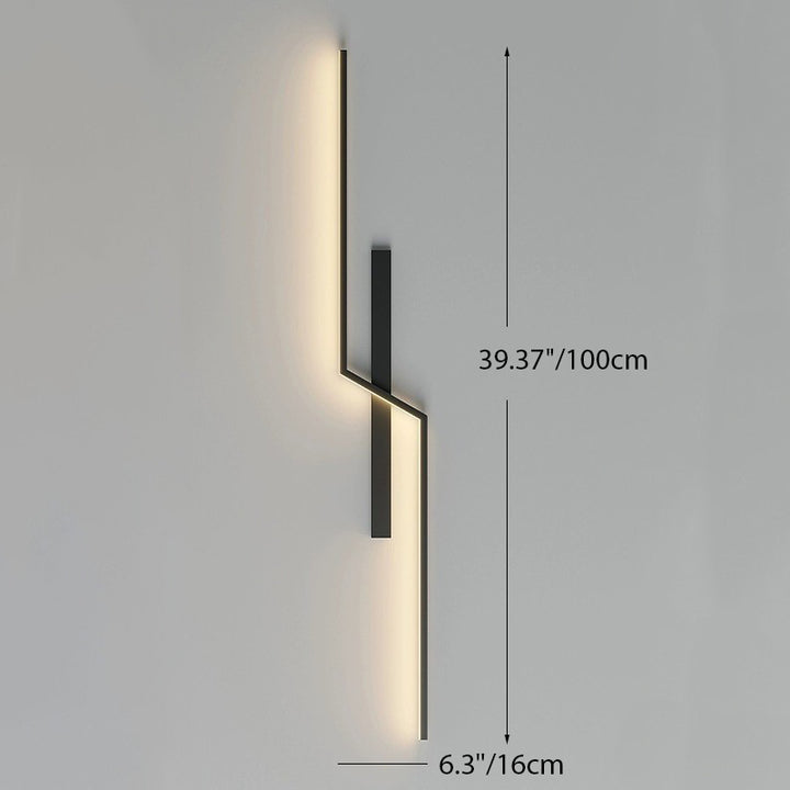 Lámpara de Aplique de Pared LED de Tira Lineal de Silicio de Aluminio Minimalista Moderna para Dormitorio 