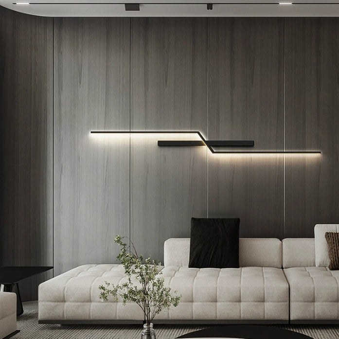 Lámpara de Aplique de Pared LED de Tira Lineal de Silicio de Aluminio Minimalista Moderna para Dormitorio 