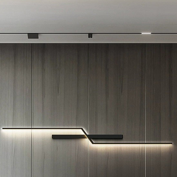 Lámpara de Aplique de Pared LED de Tira Lineal de Silicio de Aluminio Minimalista Moderna para Dormitorio 