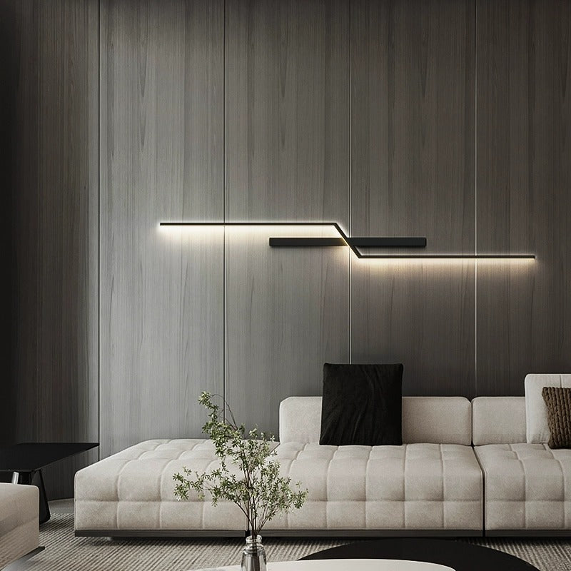 Lámpara de Aplique de Pared LED de Tira Lineal de Silicio de Aluminio Minimalista Moderna para Dormitorio 