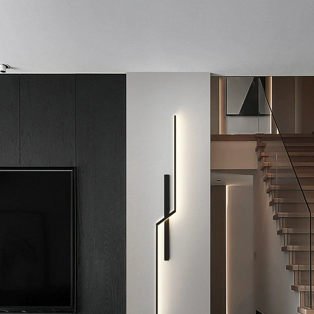 Lámpara de Aplique de Pared LED de Tira Lineal de Silicio de Aluminio Minimalista Moderna para Dormitorio 