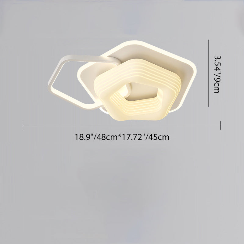 Zeitgenössische nordische Hardware PE Blume Dreieck Runde LED Deckenleuchte für Schlafzimmer 