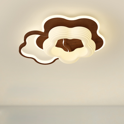 Lámpara de techo LED empotrada redonda con triángulo de flores PE de hardware nórdico contemporáneo para dormitorio 