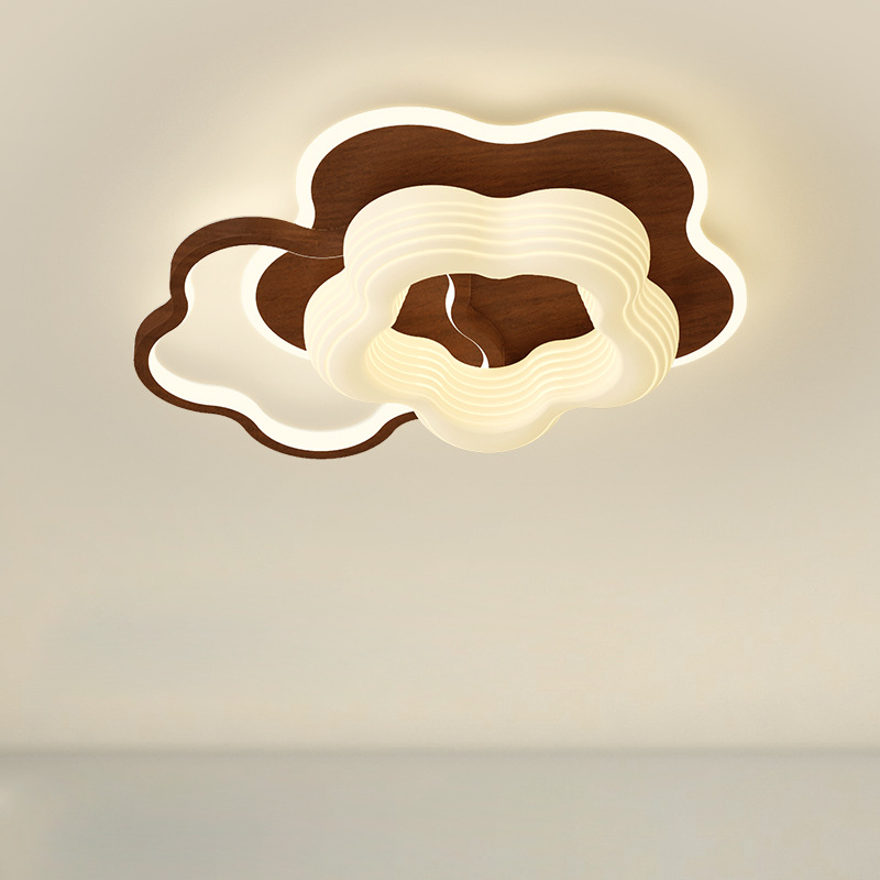 Lámpara de techo LED empotrada redonda con triángulo de flores PE de hardware nórdico contemporáneo para dormitorio 
