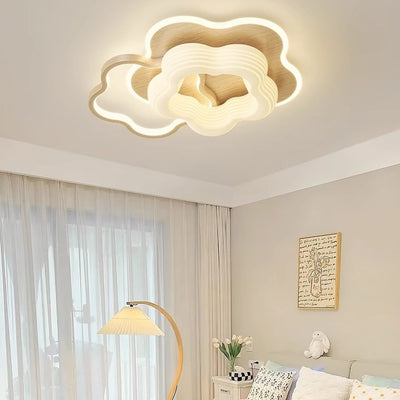 Lámpara de techo LED empotrada redonda con triángulo de flores PE de hardware nórdico contemporáneo para dormitorio 
