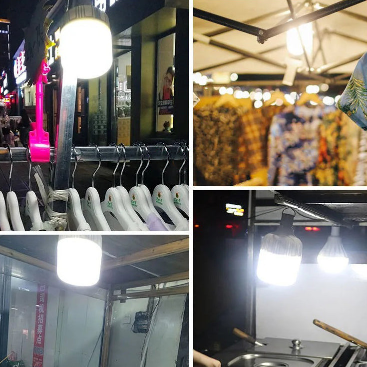 ضوء LED خارجي معلق من اسطوانة معدنية ABS قابلة لإعادة الشحن للحديقة 