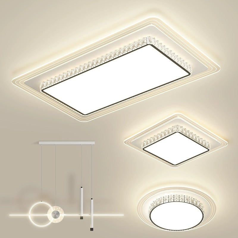 Lumière de plafond LED encastrée rectangulaire carrée ronde en acrylique pour salon avec matériel de simplicité moderne 
