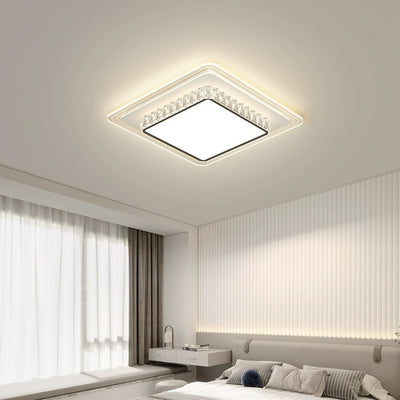 Lumière de plafond LED encastrée rectangulaire carrée ronde en acrylique pour salon avec matériel de simplicité moderne 