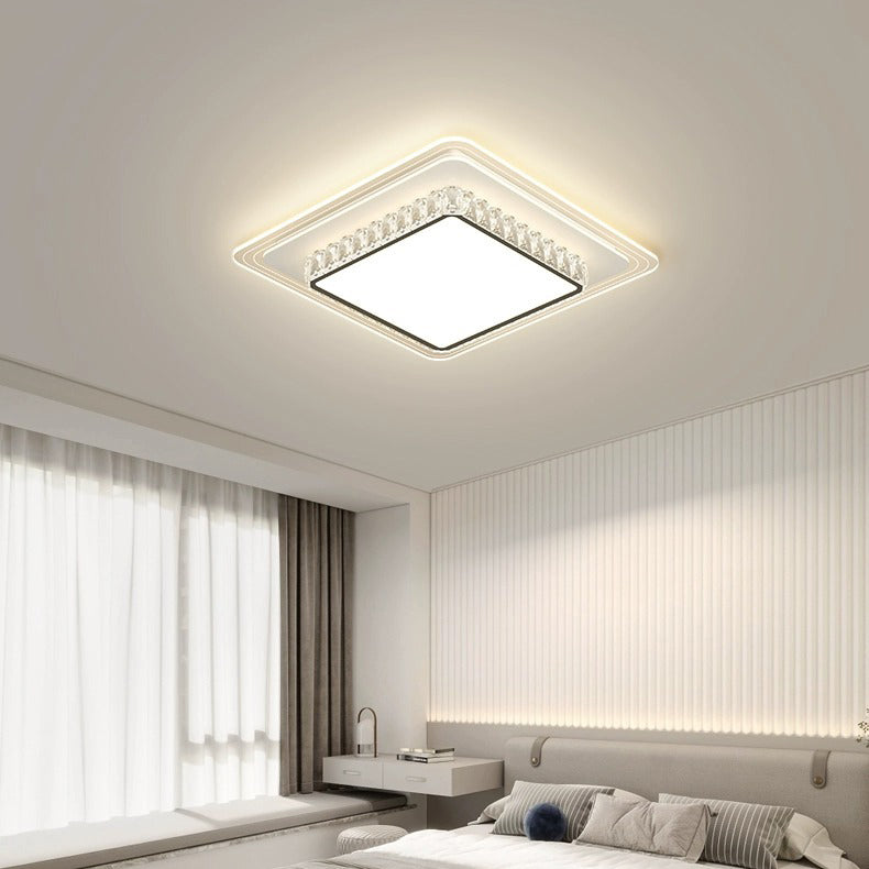 Lumière de plafond LED encastrée rectangulaire carrée ronde en acrylique pour salon avec matériel de simplicité moderne 
