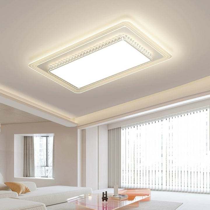 Lumière de plafond LED encastrée rectangulaire carrée ronde en acrylique pour salon avec matériel de simplicité moderne 