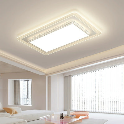 Lumière de plafond LED encastrée rectangulaire carrée ronde en acrylique pour salon avec matériel de simplicité moderne 