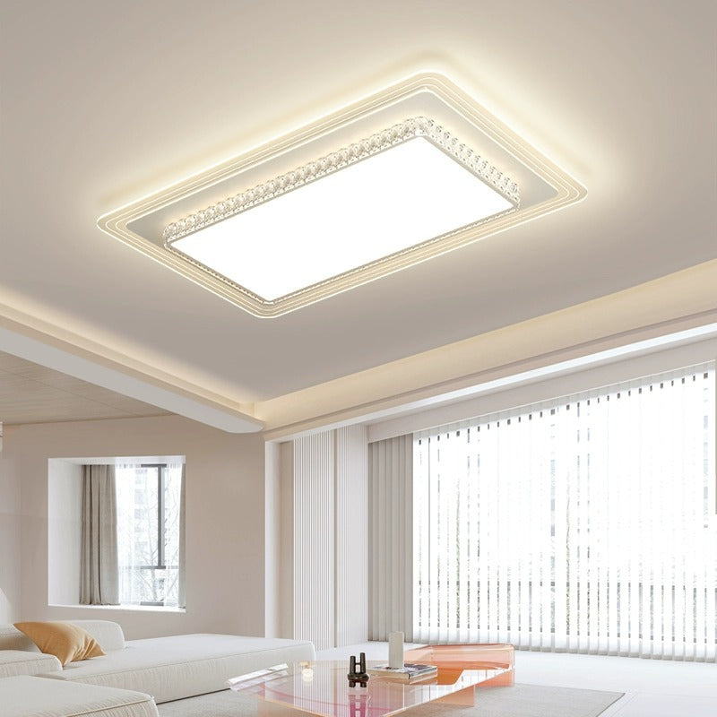 Lumière de plafond LED encastrée rectangulaire carrée ronde en acrylique pour salon avec matériel de simplicité moderne 